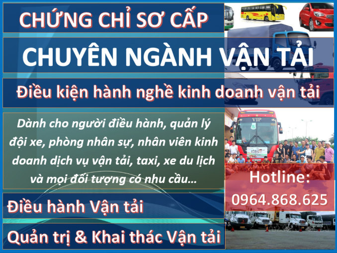 Đạo tạo chứng chỉ sơ cấp chuyên ngành vận tải điều hành vận tải
